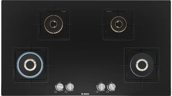 Bosch Series 4, Gas Hob, 90 cm, Tempered Glass, Black PNF9B6F10I - Image 2