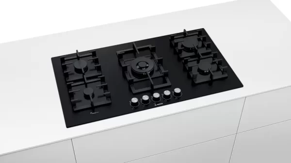 Bosch Series 6, Gas Hob, 90 cm, Tempered Glass, Black PPQ9B6O90I - Image 3